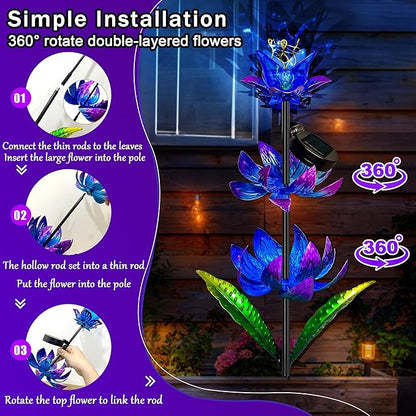 63 Inch Metal Wind Spinner with LED Lights