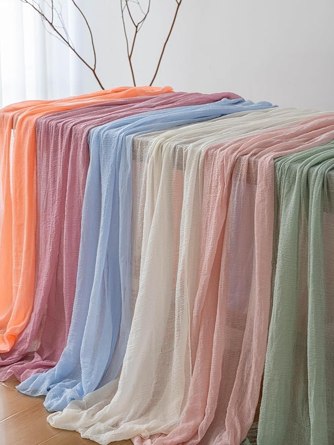 Sage Green Cheesecloth Table Runner - 120 Inch