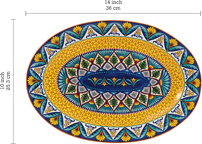 Set of 2 Bico Havana Oval Platters - 16"/14"