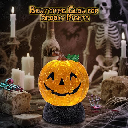 Battery Operated/USB Powered Musical Snow Globe - Halloween Pumpkin