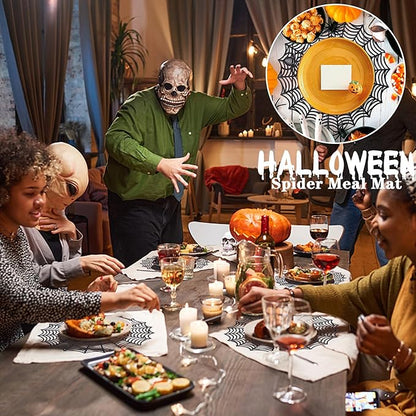 Set of 6 Halloween Spider Web Placemats - 15"