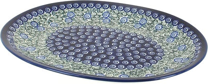 Blue Rose Polish Pottery Large Serving Platter - Seaside Swirl