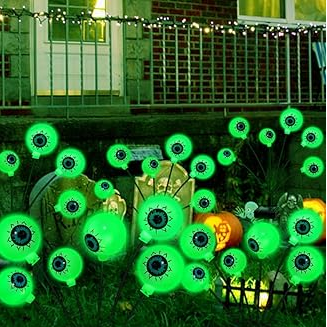 Set of 4 24-light LED Spooky Eyeball Lights - Outdoor/Waterproof