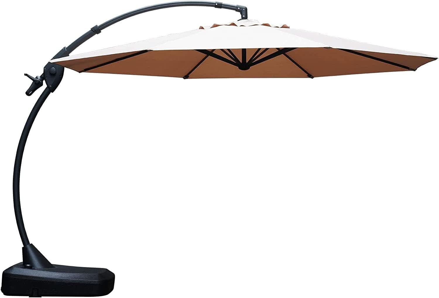 11ft Cantilever Umbrella With Durable Frame and Base - Champagne