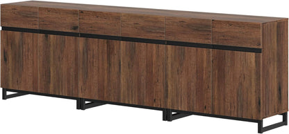 Brown 3 in 1 Sideboard Buffet Cabinet With Adjustable Shelf