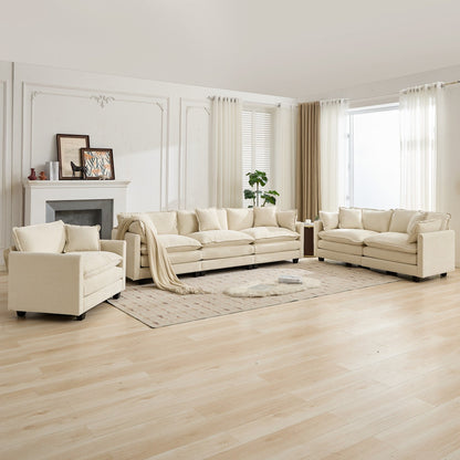 Cloud 4 Seat Sofa with Chenille Fabric in Beige