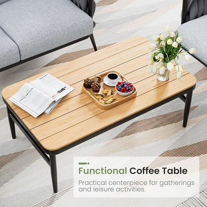 Modern Outdoor Patio Furniture Set with Waterproof Cushions - Black/Gray