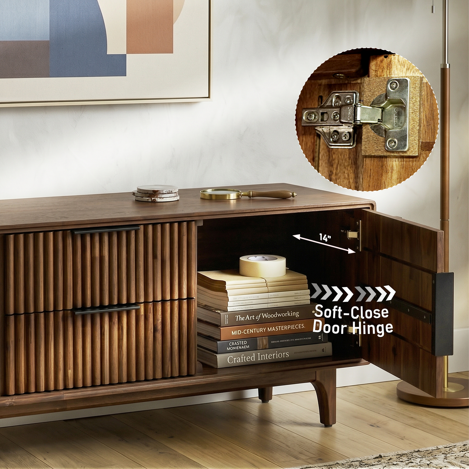 Bosk Solid Wood Storage Bench in Walnut or Natural