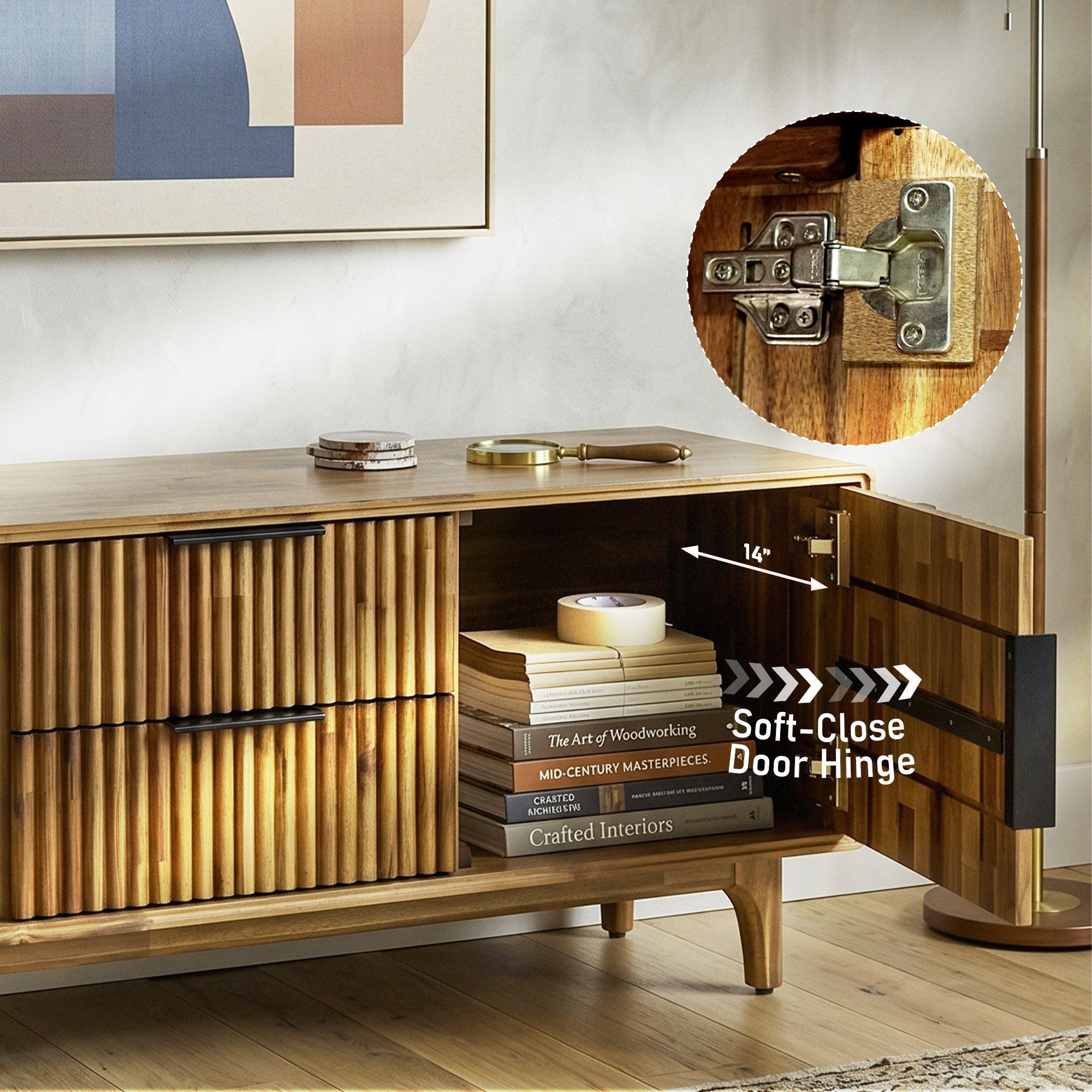 Bosk Solid Wood Storage Bench in Walnut or Natural