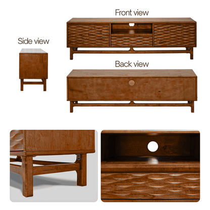 Acacia Elara Solid Wood TV Stand with Storage and Cable Management - 3 Finishes