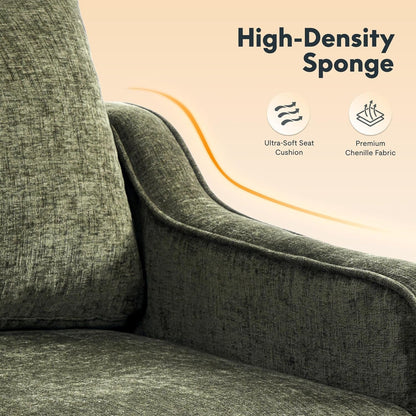 Compact Chenille Accent Chair With Removable Cover