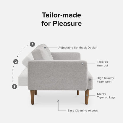 Light Gray Fabric Futon Sofa Bed