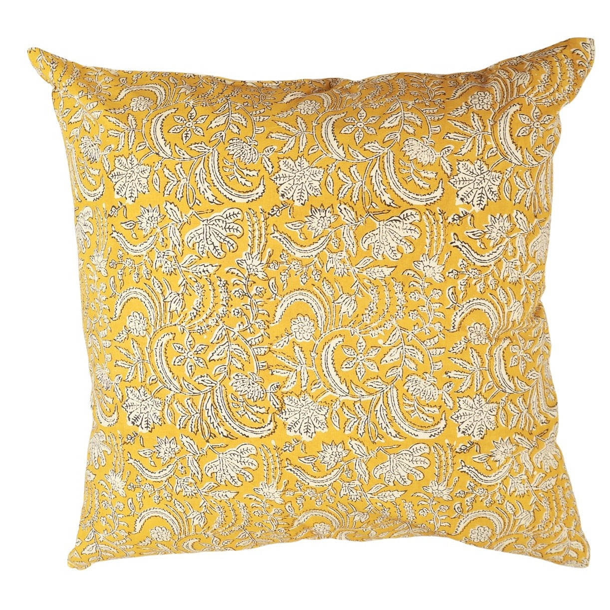 Mustard Harmony Hand Block Print Pillow