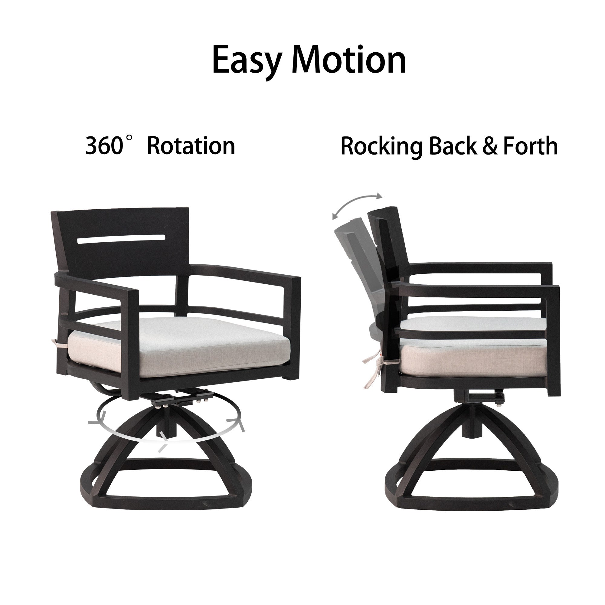 5-Piece Outdoor Aluminum Dining Set - Ember Black