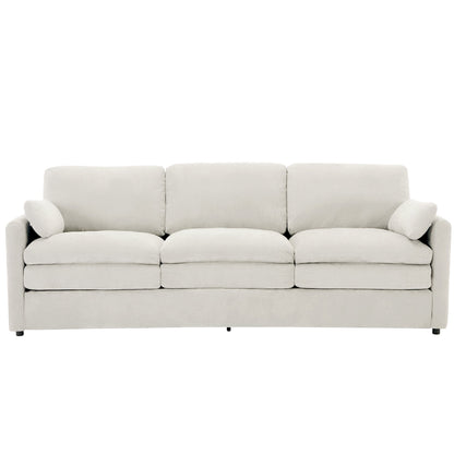 Cozy Upholstered 3-Seater Sofa with Plush Double Cushion and Ergonomic Design