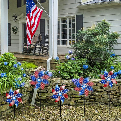 10 Pack Patriotic Pinwheel Decorations