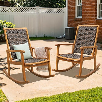 Idzo Wicker Rocking Chairs - 2 Piece Set