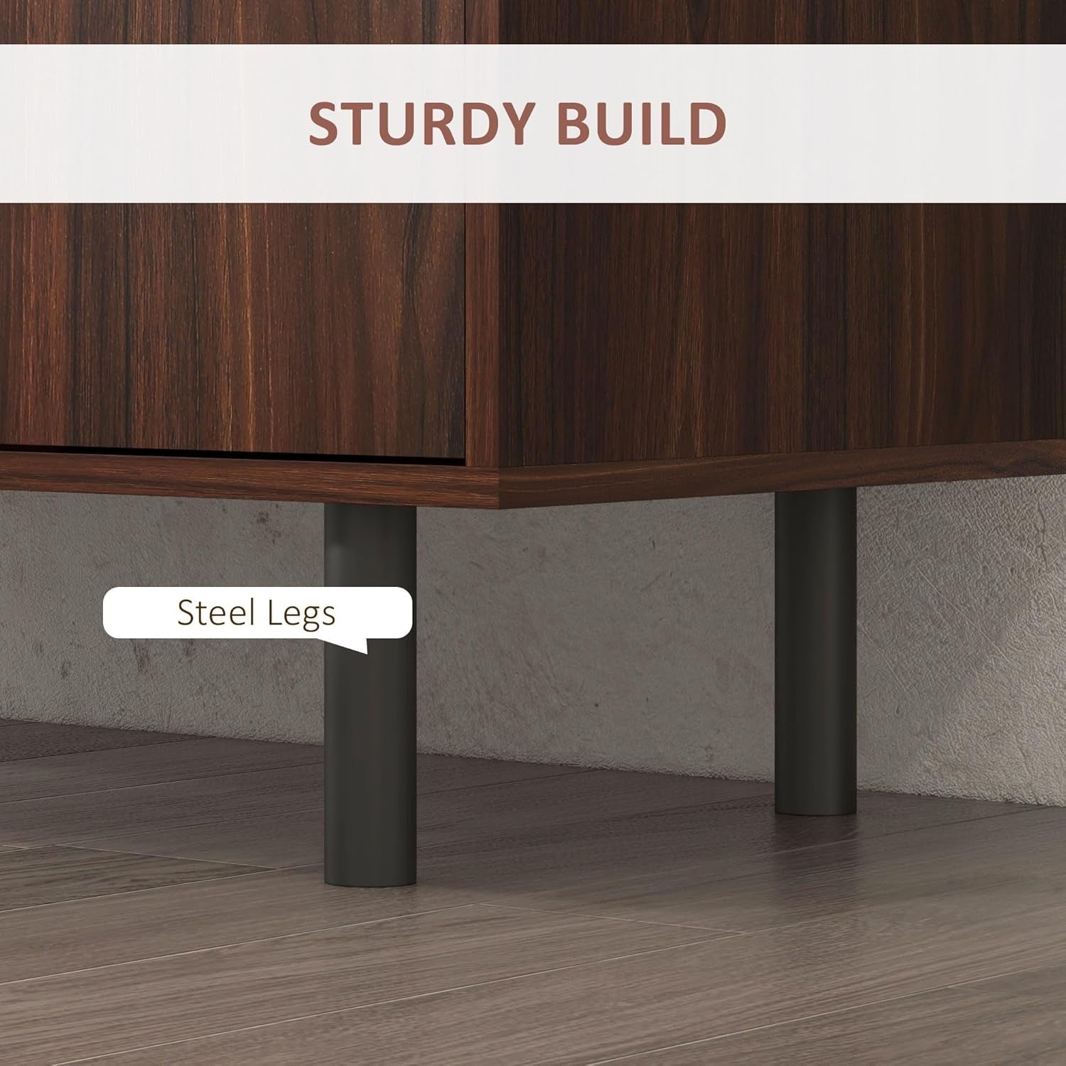 Rustic Brown Sideboard Buffet Cabinet With Three Drawers