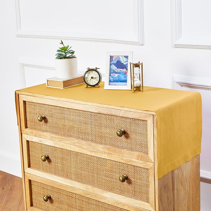 100% Pure Linen 14 x 72 Inch Table Runner - Buttercup