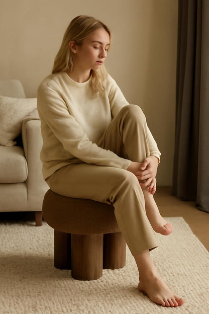Brown Mushroom Stool Ottoman Footrest