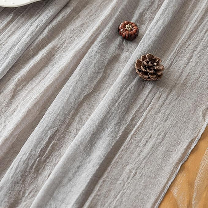 Rustic Grey Gauze Cheesecloth Table Runner - 120 Inch