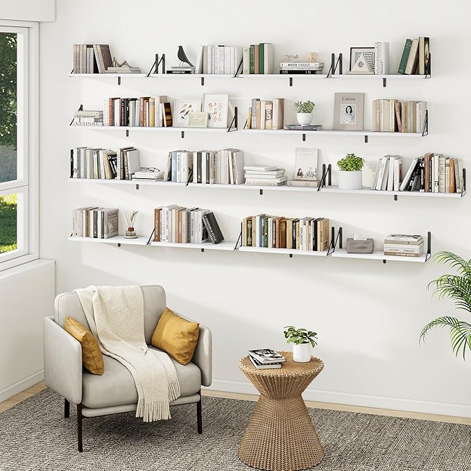 36" White Bookshelves - Set of 3