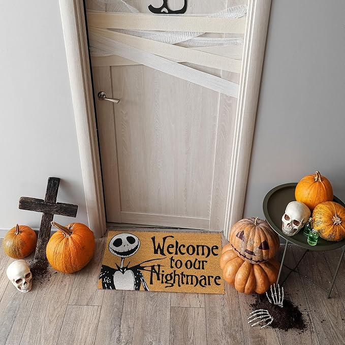 Set of 2 Nightmare Before Christmas Coir Doormats -  Welcome/Jack/Sally