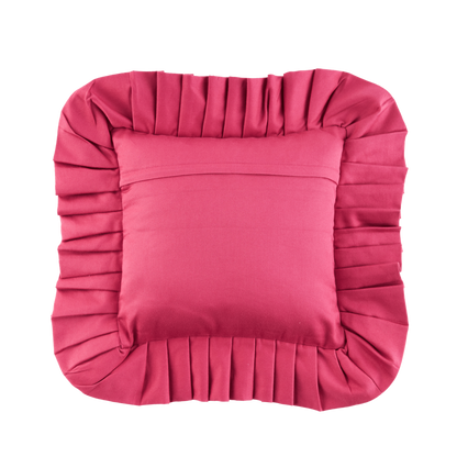Ruffled Pillow Cover Blumen Orange