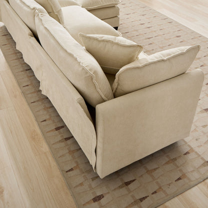 Cloud 4 Seat Sofa with Chenille Fabric in Beige