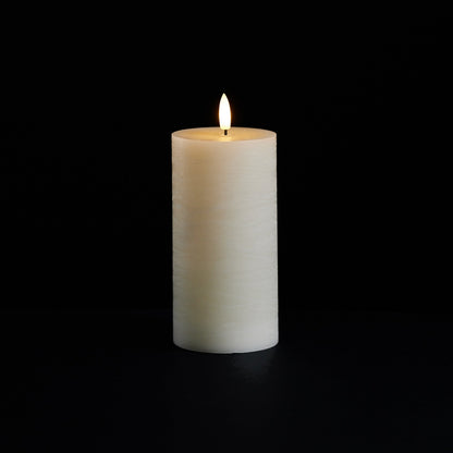 Ivory Wax 3D Flameless Pillar Candles