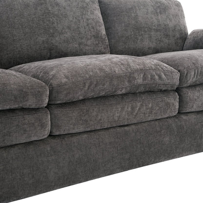 Cozy Upholstered Oversized 3-Seater Cloud Sofa in Dark Gray