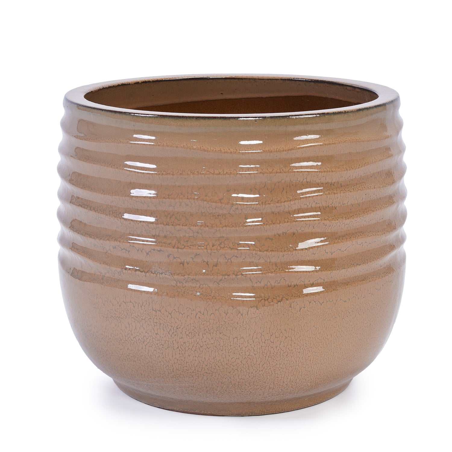Set of 3 Ceramic Flowerpots - Antique Bronze