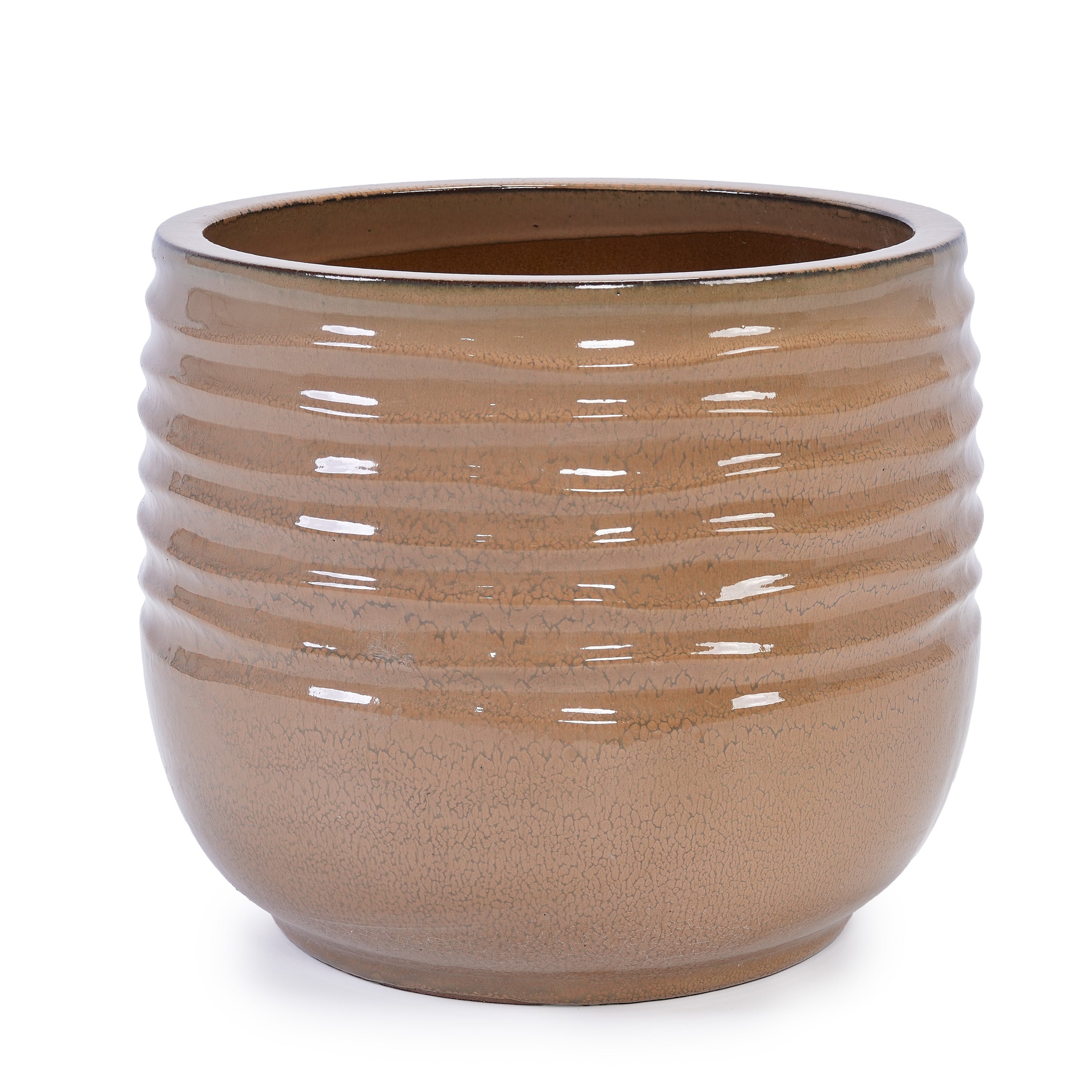 Set of 3 Ceramic Flowerpots - Antique Bronze