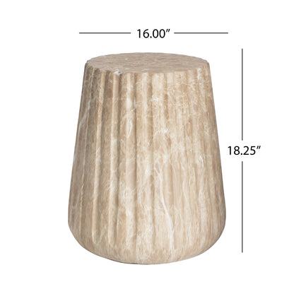 Indoor/Outdoor Cleme Carved Side Table - Gold
