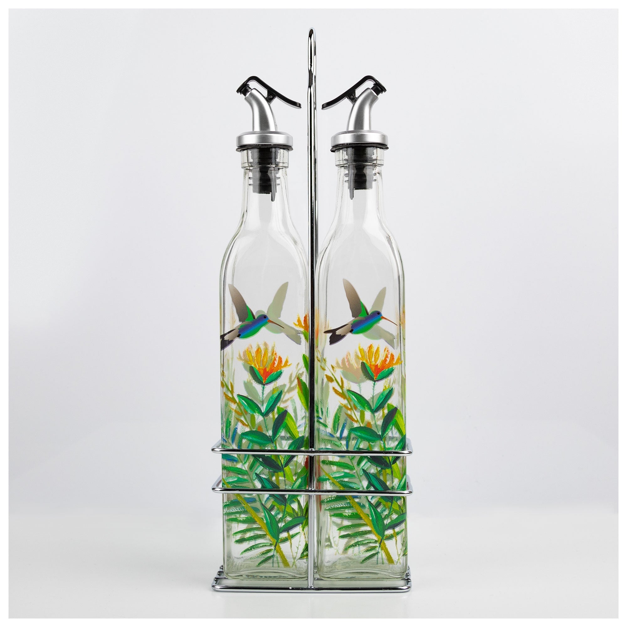 Floral Hummingbird Oil &amp; Vinegar Set