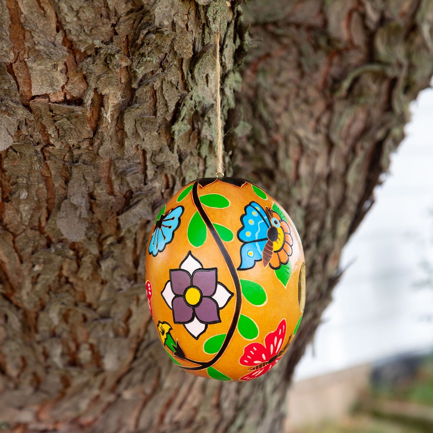 Hand Painted Gourd Birdhouse