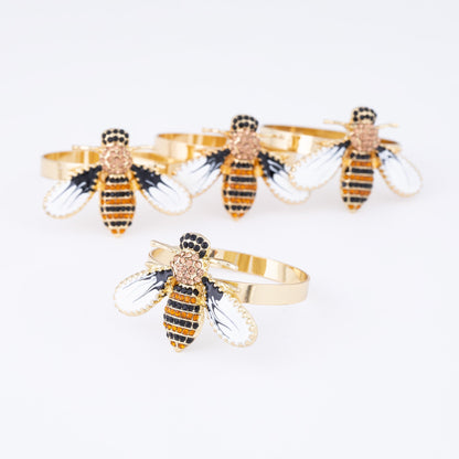 Elegant Bee Napkin Rings - Set of 4