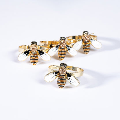 Elegant Bee Napkin Rings - Set of 4