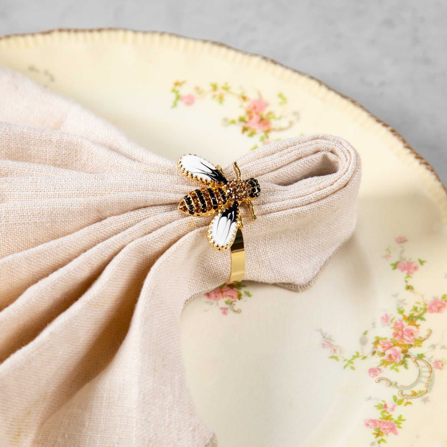 Elegant Bee Napkin Rings - Set of 4