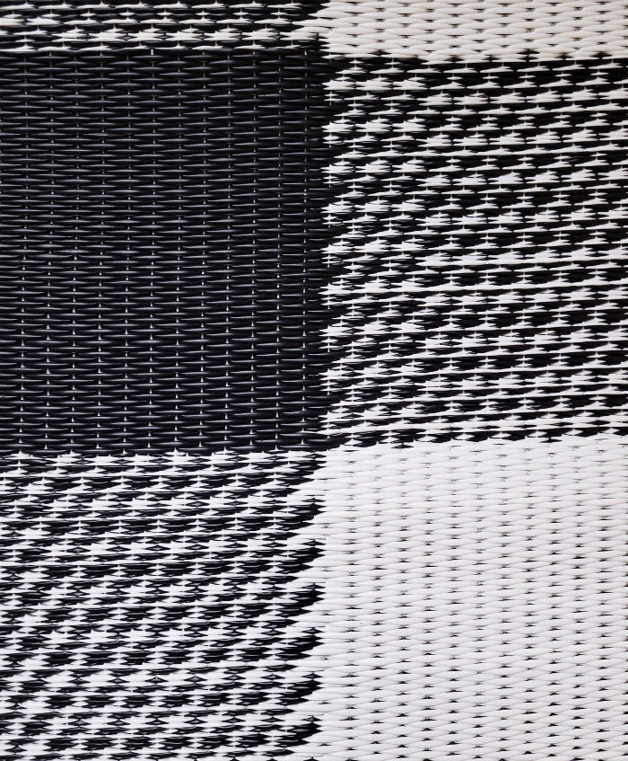 Buffalo Plaid Black &amp; White Outdoor Mat