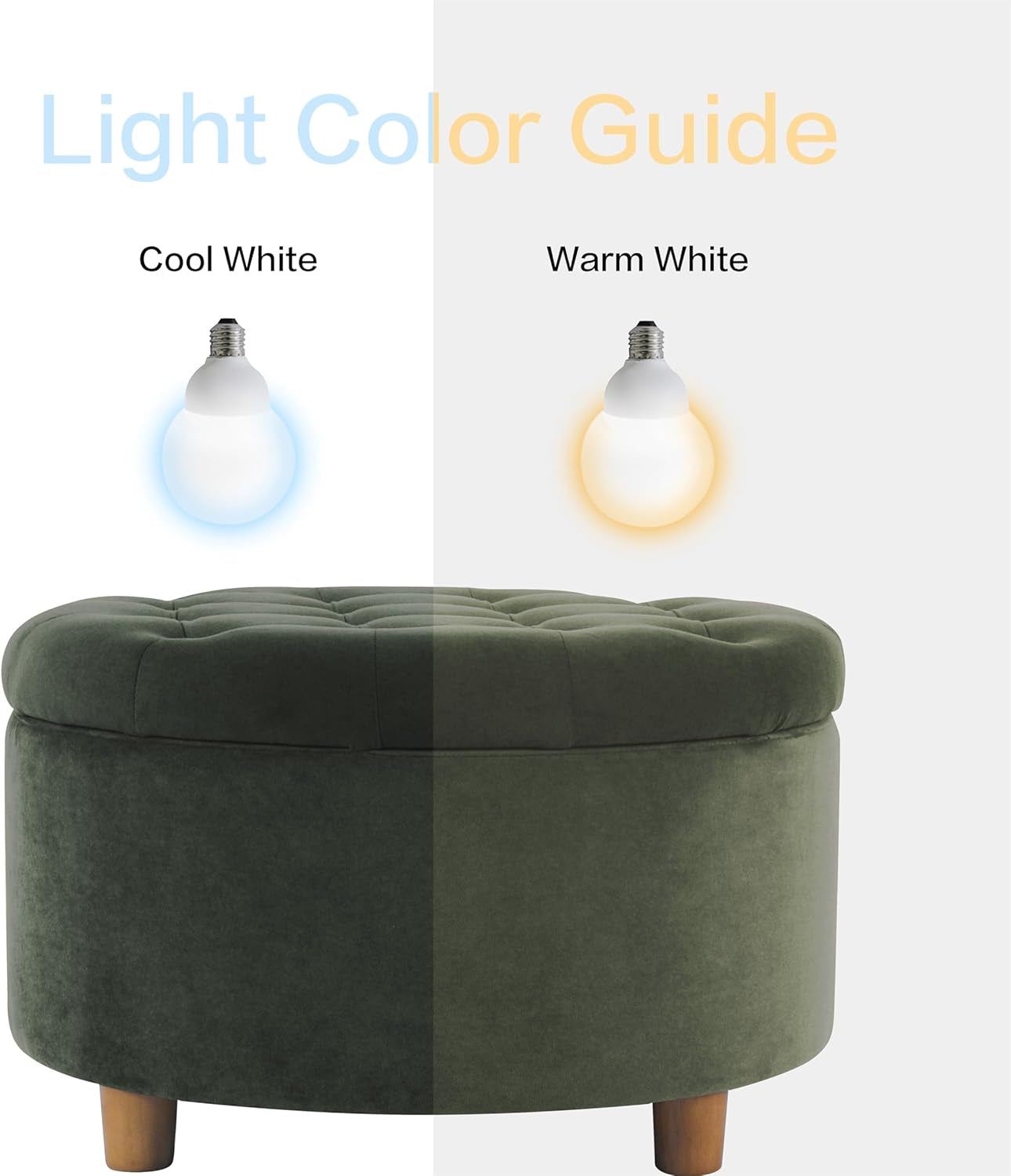 Handcrafted Loden Green Velvet Storage Ottoman
