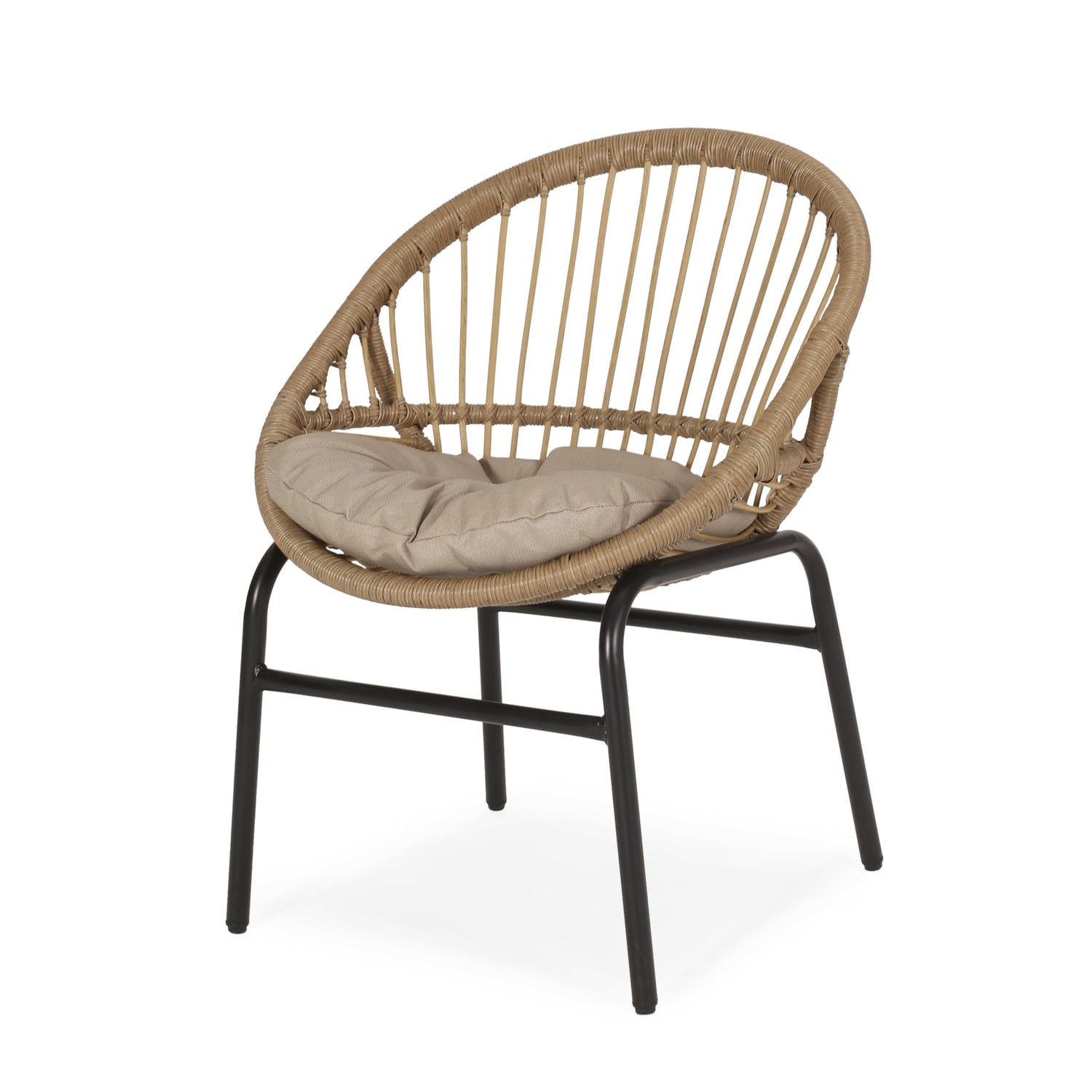 Outdoor Accent Chair with Curved Back - Set of 2