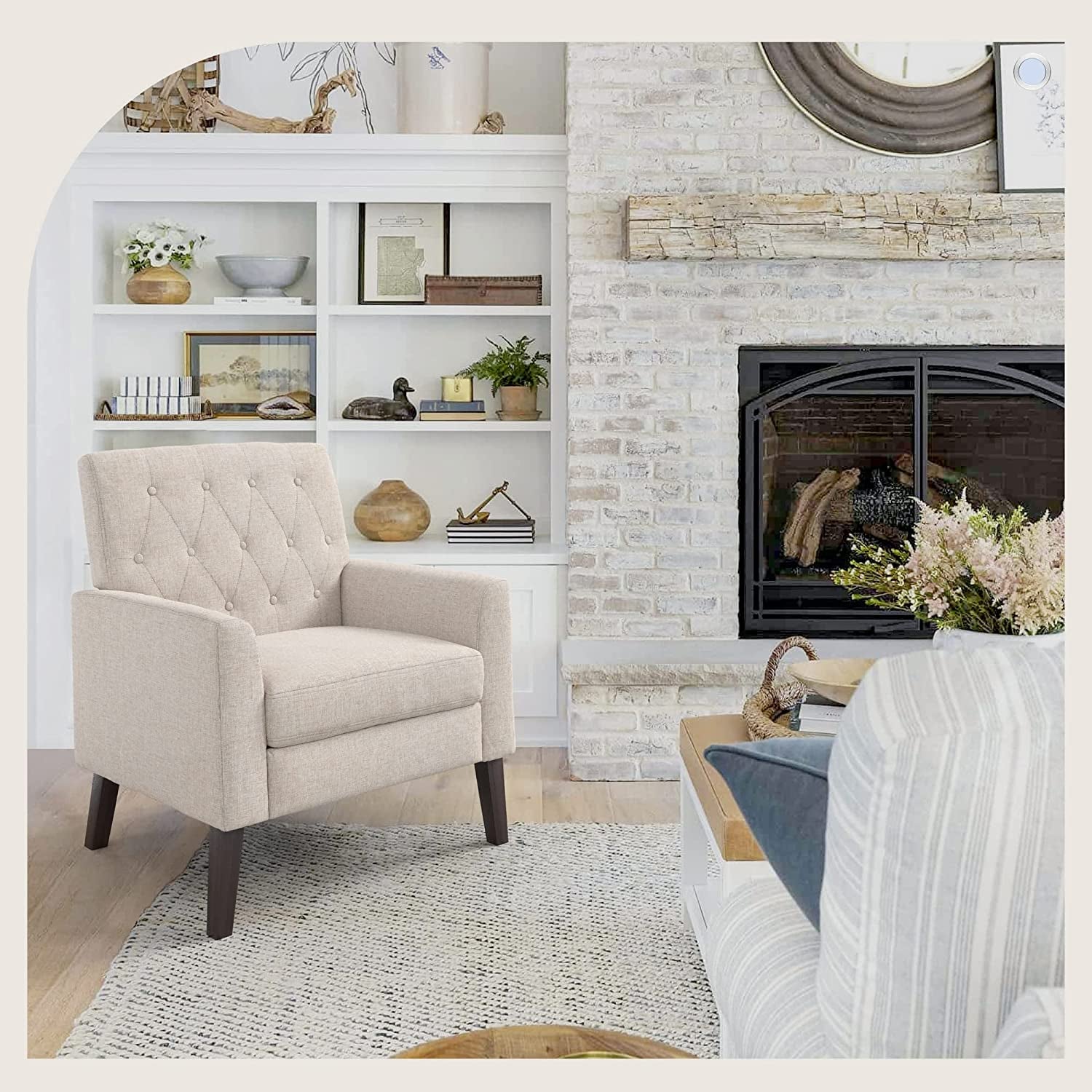 Linen Accent Chair