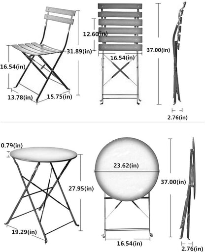 3 Piece Outdoor Bistro Set - Yellow