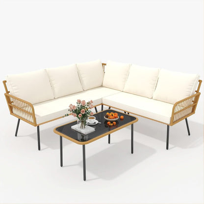 Wicker Patio Furniture Set with Cushions for Outdoors