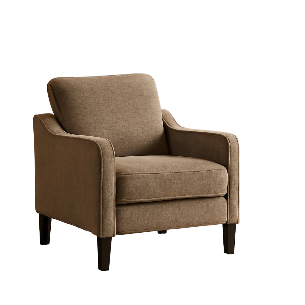 Light Brown Upholstered Living Room Armchair