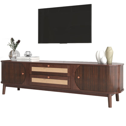 Modern Mid Century Rattan TV Stand
