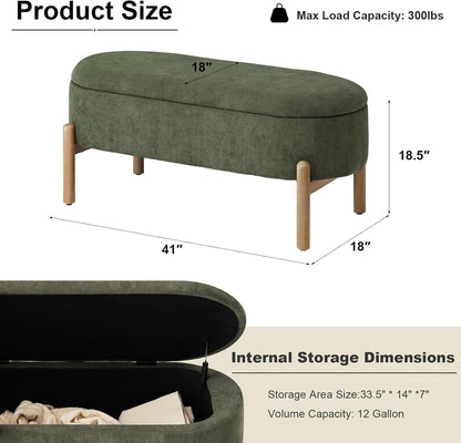 Green Storage Bench