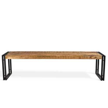 Reclaimed Mango Wood Bench with Metal Legs