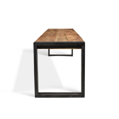 Reclaimed Mango Wood Bench with Metal Legs